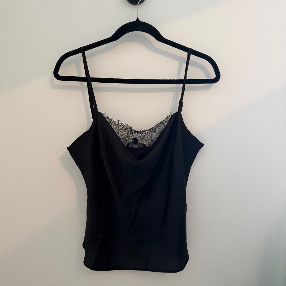 Lulu’s | Black Lace Trim Cami Tank Top | Women’s Medium| NWT